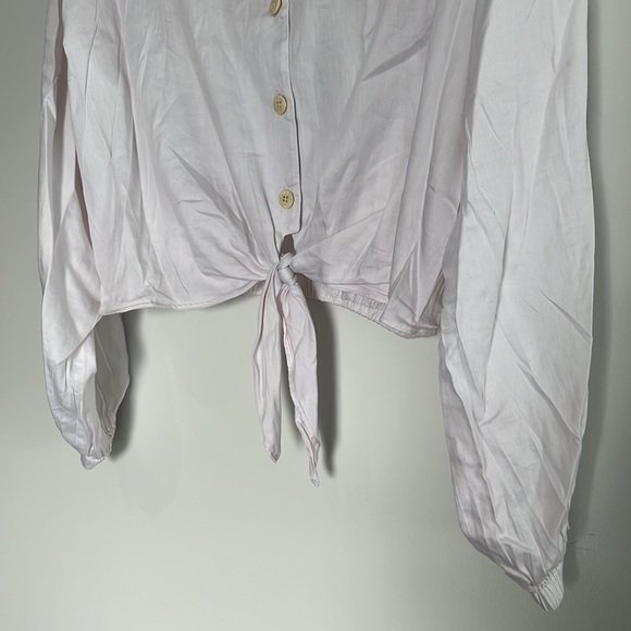 TOPSHOP White cotton shirt with knot - Picture 4 of 10